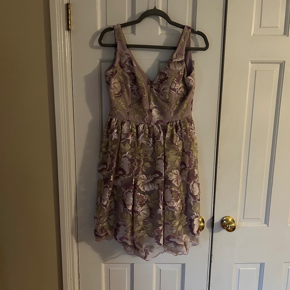 Purple Floral MARINA Cocktail Dress - Picture 1 of 9